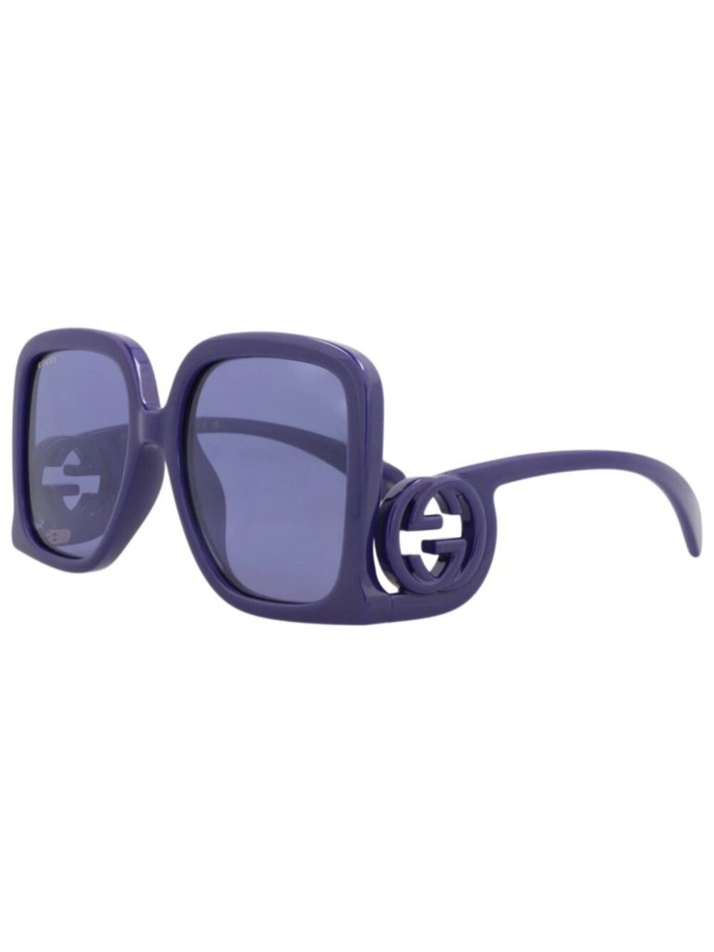 New Gucci Women's Sunglasses Square Rectangle Injection Frame Violet Violet